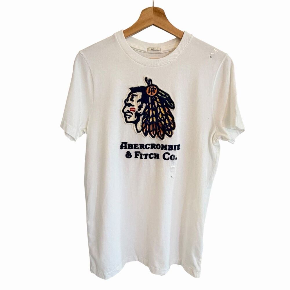 Vintage Y2K Abercrombie & Fitch Native American Chief Muscle T Shirt Size L NWT